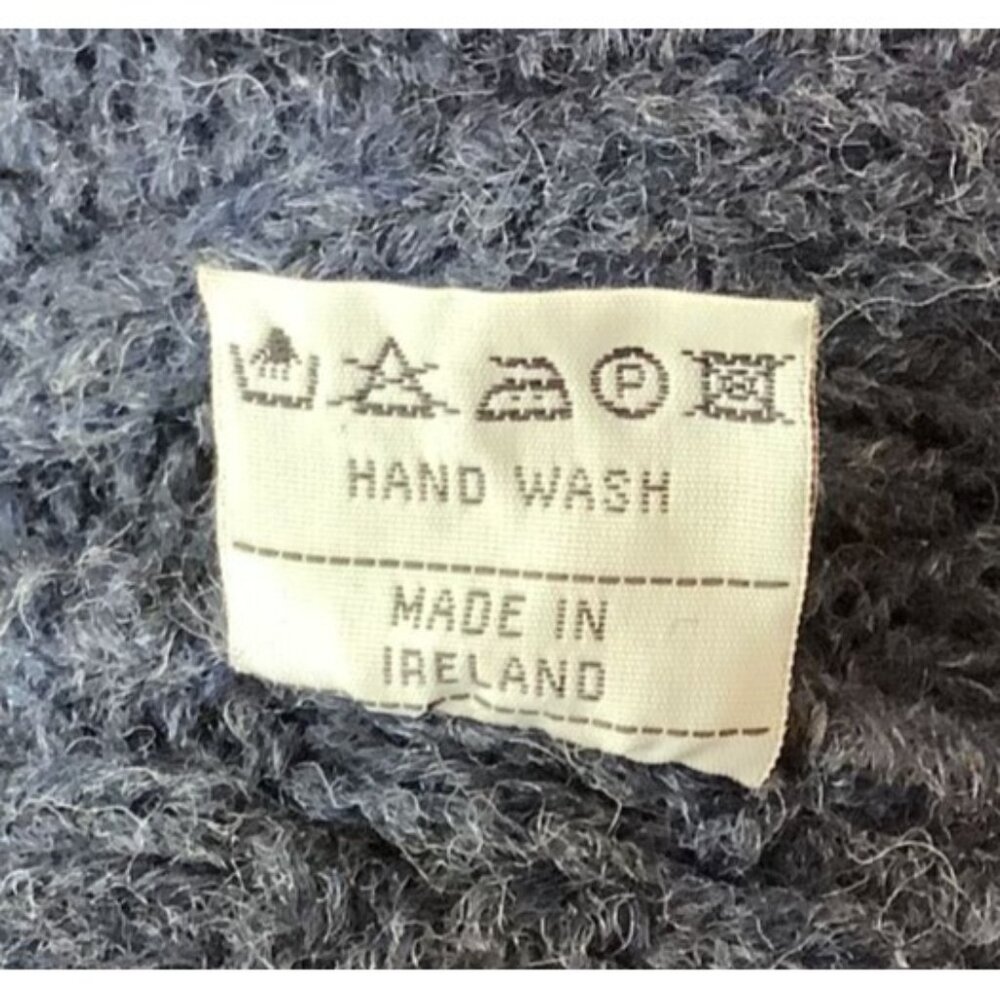 Aran Crafts Mens Navy Blue Cable Knit Wool Sweater XXL Pure New Wool - Picture 5 of 6
